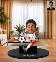 Kişiye Özel Fotoğraflı Futbolcu Karikatür Biblo Futbolseverlere Özel İsimli Hediye Erkeğe Hediye