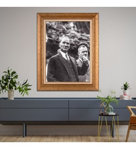 Altın Varaklı Paspartulu Çerçeveli Tablo hb1172