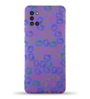 Samsung Galaxy A31 Uyumlu Lansman Kılıf Hello Kitty Tasarımlı İçi Kadife Kapak-Mor (Şeffaf)