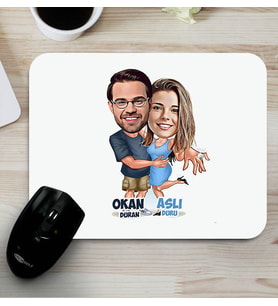 Kişiye Özel Tektaş Yüzük Karikatürlü Mouse Pad