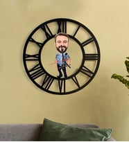 Kişiye Özel Polis Karikatür 3D Ahşap Mdf Duvar Saati 119