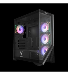 Vento Vg4202fla Atx Tower, 850w 80+ Siyah, Temperli Cam, Rgb, Mesh, Atx Gamıng Kasa