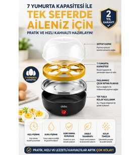 7 Yumurtalık Otomatik Kapanma Özellikli Profesyonel Yumurta Pişirme Makinesi
