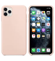 Apple iPhone 11 Pro Max Altı Açık Liquit Lansman Silikon Toz Pembe