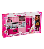 My Happy Kitchen Bebekli Dörtlü Mutfak Seti - Modern Mutfak Seti - Işıklı Sesli Mutfak Oyuncak - Fır