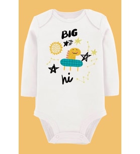 Organik Baskılı Pamuklu Unisex Bebek Body UZUNKOLE104