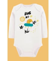 Organik Baskılı Pamuklu Unisex Bebek Body UZUNKOLE104