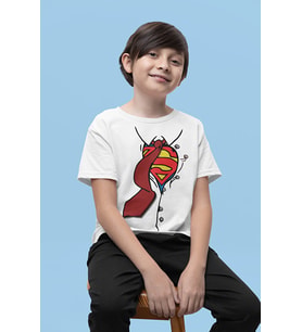 Tasarım Süperman Baskılı Unisex Çizgi Film Çocuk Tişört (1-12 Yaş)