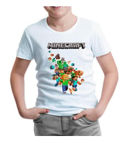 Minecraft - Steve and Alex Beyaz Çocuk Tshirt