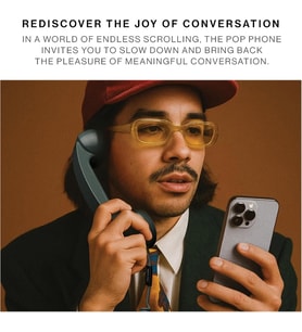 Union Pop Phone – Retro telefon cihazı, mikrofonlu ve hoparlörlü, iPhone, iPad, Tablet, S25, Flip 7, Fold 7 için USB-C, karma çalışma, aramalar, video konferanslar, toplantılar (Pin)