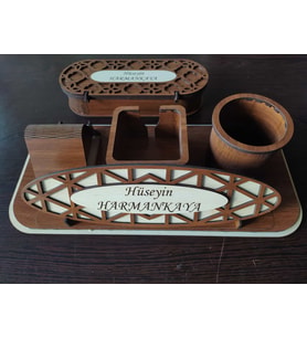 Ahşap Masaüstü isimlik 5 li set