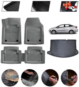 Ford Fiesta 2009-2017 Uyumlu Paspas Araca Özel Bagaj Havuzu MBS Gri