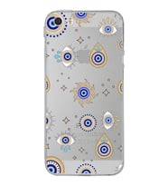 PrintiFy Iphone 5 ile Uyumlu Nazar Boncuğu 5  Kamera Korumalı Şeffaf Silikon Kılıf