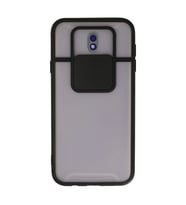 Samsung Galaxy J7 Pro / J730 Kılıf Palm Buzlu Kamera Sürgülü Silikon - Siyah
