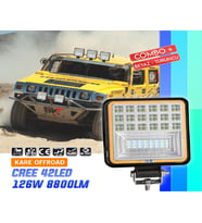 42 Led 126 W Beyaz 3 Modlu Turuncu Beyaz Yayıcı Off Road Farı Lamba Çalışma Lambası Sis Lambası