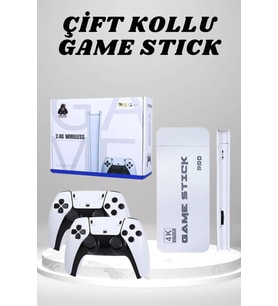 4K HD Görüntü Kaliteli Retro Game Stick 20000 Oyunlu Çift Kollu Beyaz Game Stick