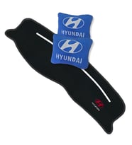 Hyundai Accent Yumurta Kasa Siyah Torpido Koruma Halısı  Hyundai Nakışlı Mavi Polar Oto Yastık