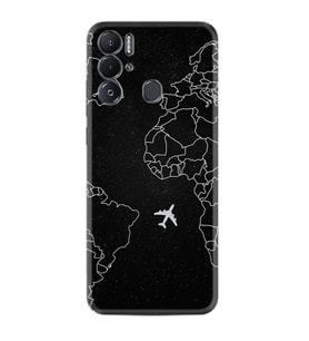 Tecno Pova Neo Kılıf Resimli Desenli Silikon Platinium Series Black Plane 1868