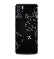 Tecno Pova Neo Kılıf Resimli Desenli Silikon Platinium Series Black Plane 1868