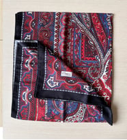 Cappio Scarf İpek Görünümlü Etnik Esinti Şal (Siyah - Kırmızı - Açık Gri)