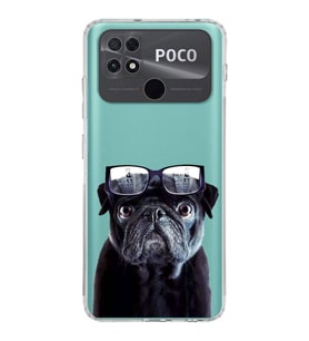 PrintiFy Xiaomi Poco C40 ile Uyumlu 1mm Slim Fit Köpek 3 050f Baskılı Şeffaf  Kılıf