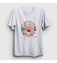 Presmono Unisex Beyaz Tourist Turist İstanbul Türkiye Turkey T-Shirt 499741tt