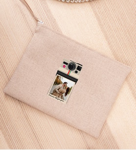 Kişye Özel Polaroid Tasarım Fotoğraflı Keten Bez El Çantası