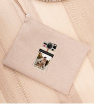 Kişye Özel Polaroid Tasarım Fotoğraflı Keten Bez El Çantası