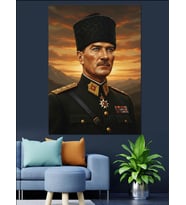 Mareşal Mustafa Kemal Atatürk Portresi Dekoratif Kanvas - Mdf Ahşap Tablo