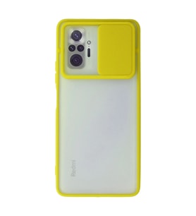 Xiaomi Redmi Note 10 Pro Kılıf Palm Buzlu Kamera Sürgülü Silikon - Sarı