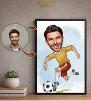 Kişiye Özel Futbol Karikatür Çerçeveli Tablo,Kişiye Özel Hediye,Futbol Hediye,Kişiye Özel Tasarım (Çok Renkli)