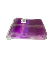 Plastik Şeffaf Mor Sup Kaşık - Tatlı Dondurma Kaşığı - 12.5 Cm. - 50 Adetlik Paket