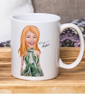 Bk Gift Kişiye Özel Karikatürlü Kadın Tasarımlı Beyaz Kupa Bardak-130, Arkadaşa Hediye , Karikatürlü Kupa Bardak
