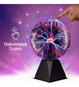 Sese Duyarlı Plazma Küresi – Dokunmatik Elektrik Efektli Gece Lambası  Dekoratif Cadı Küresi Işık Show