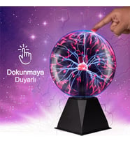 Sese Duyarlı Plazma Küresi – Dokunmatik Elektrik Efektli Gece Lambası  Dekoratif Cadı Küresi Işık Show