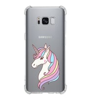 Samsung Galaxy S8  Köşe Korumalı Antişok Kapak Unicorn Tasarımlı Şeffaf Silikon Kılıf