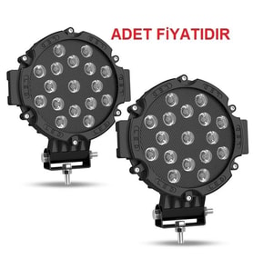 Offroad Sis Uyumlu Lambası 17 Power Ledli 51W Siyah Çerçeve Takım 12-48V