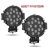 Offroad Sis Uyumlu Lambası 17 Power Ledli 51W Siyah Çerçeve Takım 12-48V