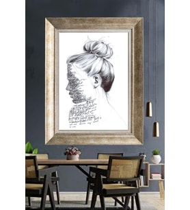 GÜMÜŞ ÇERÇEVELİ PASPARTULU TABLO V621