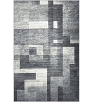 Eliana Home Baskılı, Yıkanabilir Kaymaz Taban Salon Halısı LNA1655 100x150 cm (Gri)