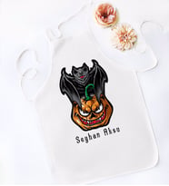 BK Gift Kişiye Özel Happy Halloween Tasarımlı Beyaz Mutfak Önlüğü-6