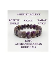 Ametist Doğal Taş Roleks Bileklik