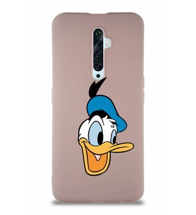 Oppo Reno 2Z Soft Premier Kapak Donald Duck-A Tasarımlı Silikon Kılıf - Pudra (Şeffaf)