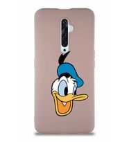 Oppo Reno 2Z Soft Premier Kapak Donald Duck-A Tasarımlı Silikon Kılıf - Pudra (Şeffaf)
