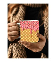 Dondurma Külah Baskılı 3D Tasarım Seramik Kupa Mug - Hediyelik Kupa Bardak