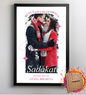 Kişiye Özel Fotoğraflı ve Mesajlı Sadakat Tasarım 21x30 Fotoğraf Anı Çerçevesi