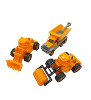 Oyuncak İş Makinaları Plastik Büyük Boy İş Makinaları 3'lü Set (Sarı)