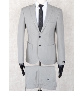 Jan Carlucci Slim Fit Beli Lastikli-Yarım Astar-Mono Yaka-Çift Yırtmaç Taş Rengi Torba Cep Drop 6 Takım Elbise