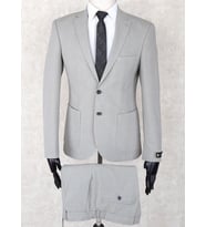 Jan Carlucci Slim Fit Beli Lastikli-Yarım Astar-Mono Yaka-Çift Yırtmaç Taş Rengi Torba Cep Drop 6 Takım Elbise