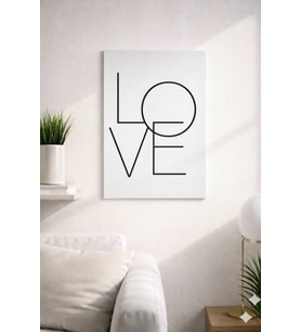 LOVE  YAZILI SADE  TASARIM MDF TABLO (27X18)